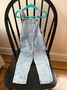 Mini Boden Denim Polka Dot Overalls - Toddler size 2-3Y
